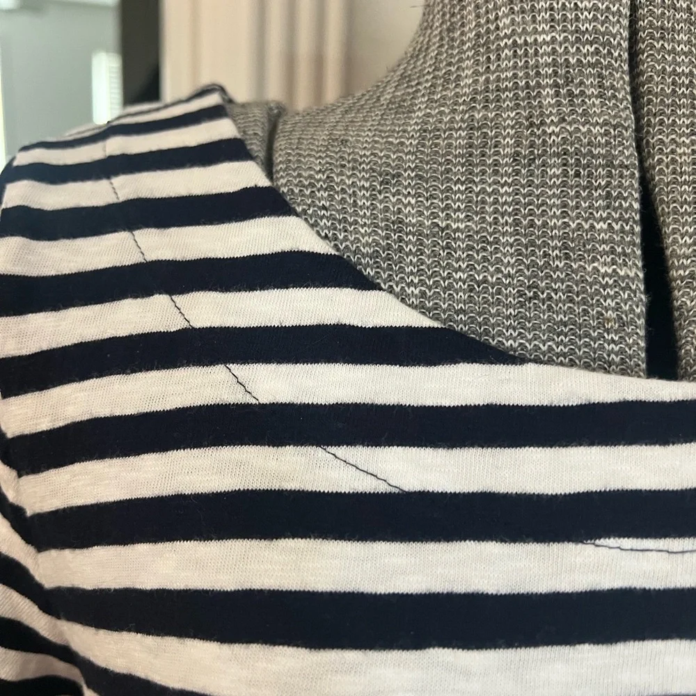 Talbots Classic Black and White Striped Dress - Picture 2 of 4